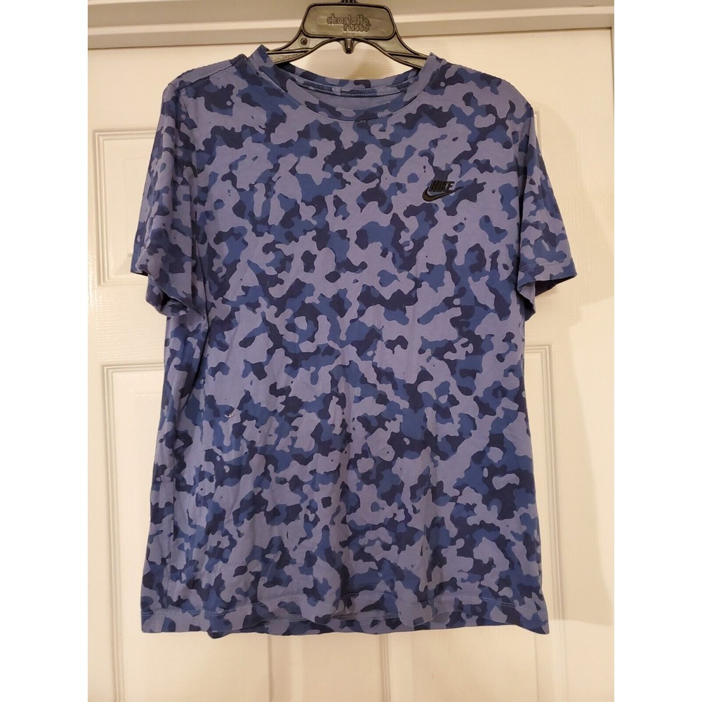 The Nike Tee Mens Large Shirt Blue Camo Pattern Training Nike Boys‎